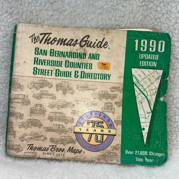 Thomas Guide 1990 San Bernardino Riverside Counties street directory book Cali - Picture 1 of 12